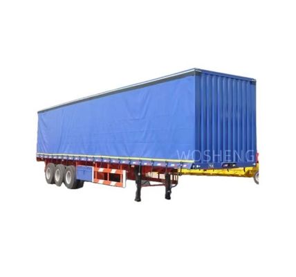 Customizado Wosheng 3 eixos 40ft 45ft lado cortina Semi-reboque com PVC Waterproof Tarpaulin