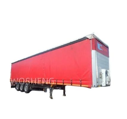 Caminhão 40-50ton 3 eixos 40ft 45ft Red Curtain Side Sliding Semi-Trailer com telhado de PVC