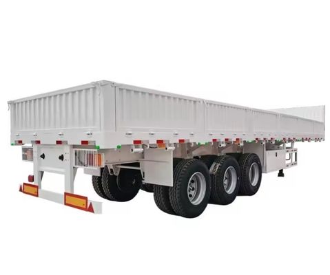 40FT Drop Side Wall Bulk Fence Stake Container de cama plana Carga pesada Parede lateral de bordo Caminhão Semi-reboque