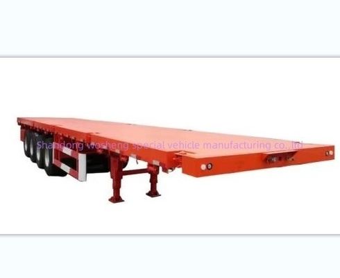 Altura do feixe principal 0,5 m 3 eixos de semi-reboque de piso plano para transporte de contêineres de 20FT 40FT