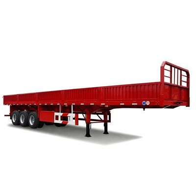 Semi-reboque de suspensão mecânica Reboque de caminhão de parede lateral com pneus 12.00R22.5
