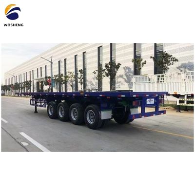 Transporte de contêineres de 40 pés 3 eixos Semi-remolque de piso com 13 toneladas eixos de aço material