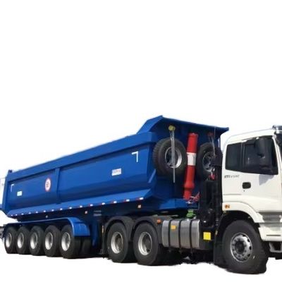 40 a 80 toneladas de aço inoxidável 3 eixos traseiro semi-reboque para construção pesada