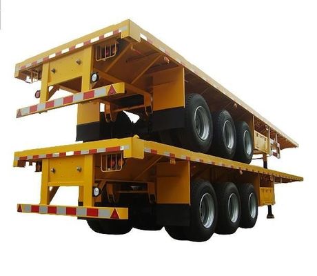 Dimensão e cor personalizadas 3 4 Container de eixo Flatbed Flat Semi-trailer para caminhão