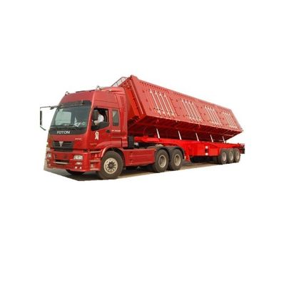 30-100tons Máxima carga útil de aço Dump Tipper hidráulico Semi-remolque para transporte de grãos