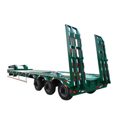 Capacidade de carga de 60 toneladas 10 camadas caminhão de moagem de folhas semi-reboque de cama baixa para escavadeira
