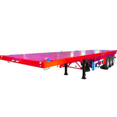 90mm*13/16mm*10 camada Leaf Spring 40ft Trailer de cama plana com rodas giratórias em Dubai