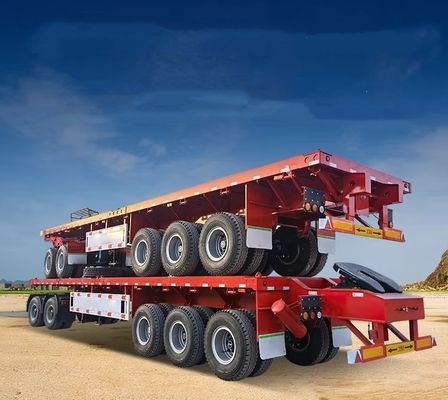 13500x2500x1600-3100mm Trailers de cama plana de ligação dupla para transporte de contentores