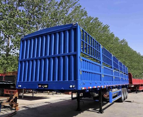 3 eixos 4 eixos 12 rodas 40-80T Semi-reboque de vedação para transporte de gado e carga