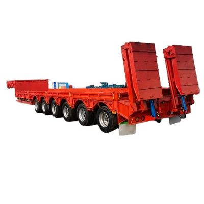 20ft/40ft Container Lowbed Semi Trailer para Wosheng 3/4/5/6 eixos e equipamentos pesados