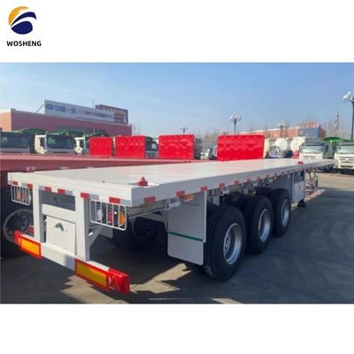 3 eixos 4 eixos 20FT 40FT Container Flat Bed Truck Trailers com sistema de travagem de dupla linha