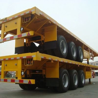 13 toneladas*3 eixos Semi-reboque de carga pesada de pé plano para transporte de contêineres de 20 pés 40 pés