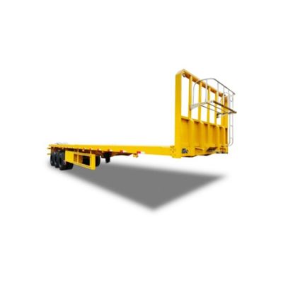 50tons Container Carrier Semi-trailer de cama plana com suspensão mecânica em África