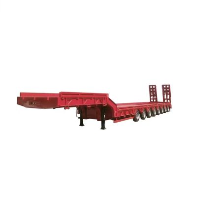 Requisito por encomenda Semirreboque Red Lowbed Reboque 3 eixo Low Bed Loader 60 Ton Lowboy