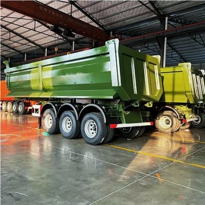 Semi-remolque traseiro de descarga de 60T de capacidade quadrada para transporte de grãos de areia e pedra