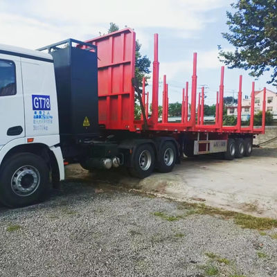 Semi-reboque de 3 eixos 4 eixos 5 eixos para transporte de madeira e madeira
