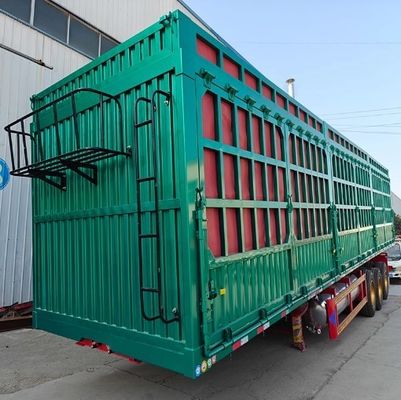 Reboque com grelha de 3 eixos para transporte de cargas a granel de vegetais