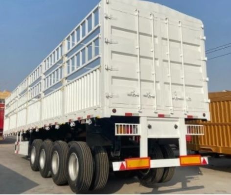 Aço 3 eixos 40-100ton Drop Side Livestock Farm Side Wall Fence Semi-truck Trailers
