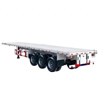 12400*2610*1550mm Reboque de aço de piso plano 3 eixos 4 eixos para transporte pesado Alta durabilidade