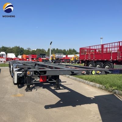 12400x2500x1550mm Engrenagem de aterragem pesada 28t Semi-reboque esqueleto para transporte de contentores
