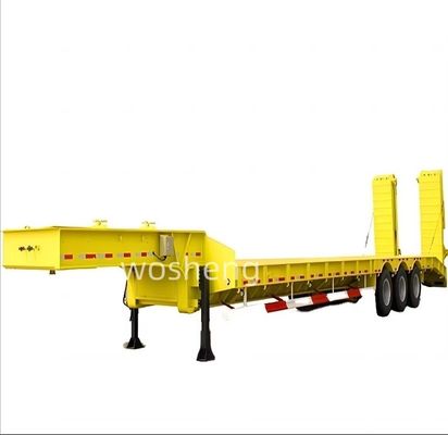 Semi-remolque de cama baixa de eixos 3/4 personalizado para transporte de contentores