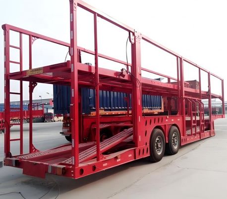 Carga útil máxima 30000 kg 2 eixos Suspensão aérea Semirreboque certificado para transporte automóvel