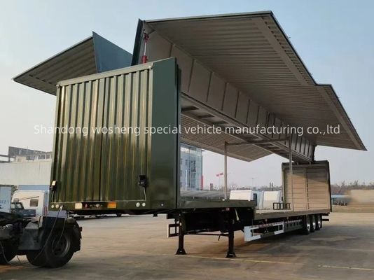 Wosheng 3 Axle Logistics Wingspan Van Semi Trailer com pneus 12R22.5 e eixos 13T/16T