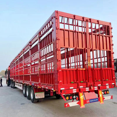 Carga útil máxima 30000 kg Semi-reboque de dois andares para animais, aves de capoeira e gado com eixos 3/4