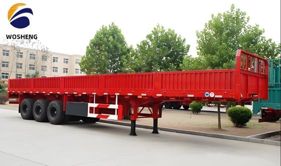 Qingdao Wosheng 3 eixo caminhão de reboque com 50 toneladas de carga útil e parede lateral de aço