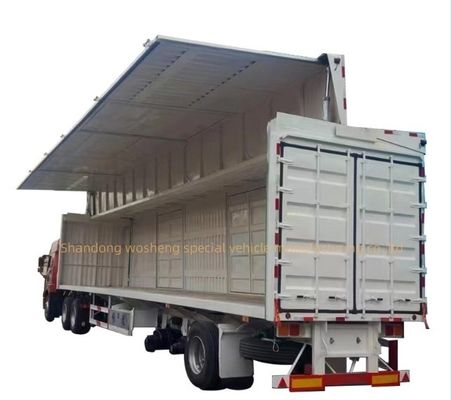 3 eixos 30/40tons Logística Van Semi-reboque com caixa aberta sistema de suspensão de aço