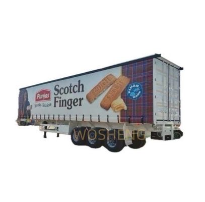 Wosheng 3 eixos 40/45ft PVC impermeável cortina lateral semi-reboque para caminhão deslizante