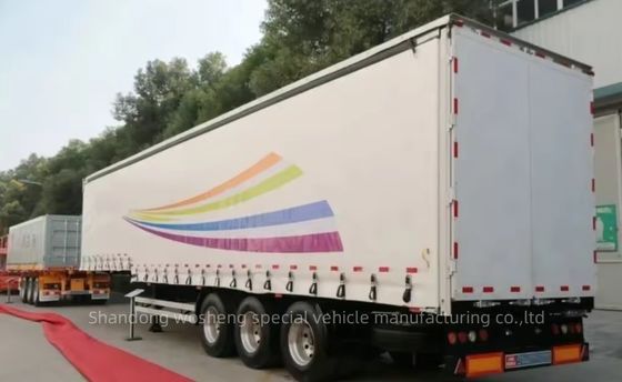 Wosheng 3 eixos 40/45ft PVC impermeável cortina lateral semi-reboque para caminhão deslizante