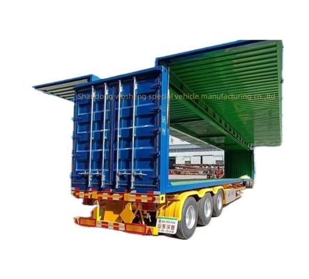 Semi-reboque de furgão aberto de 3 eixos personalizável para transporte logístico de 30/40 toneladas
