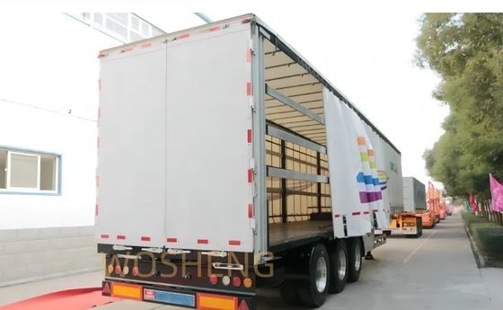 Wosheng 3 eixos 40/45ft PVC impermeável cortina lateral semi-reboque para caminhão deslizante