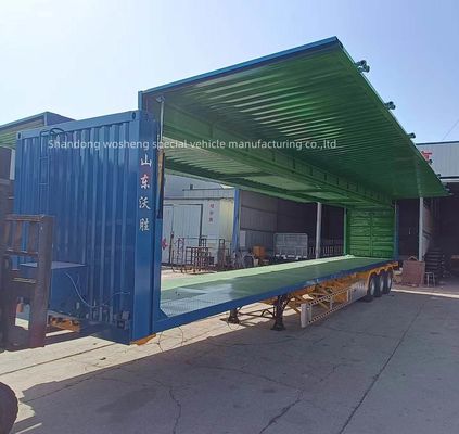 Semi-reboque de furgão aberto de 3 eixos personalizável para transporte logístico de 30/40 toneladas