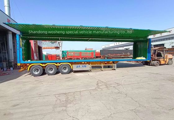 Semi-reboque de furgão aberto de 3 eixos personalizável para transporte logístico de 30/40 toneladas