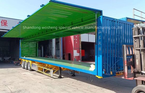 Semi-reboque de furgão aberto de 3 eixos personalizável para transporte logístico de 30/40 toneladas