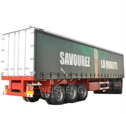 Wosheng 3 eixos 40ft 45ft PVC cortina de lonas Sider Semi-trailer com suspensão de ar