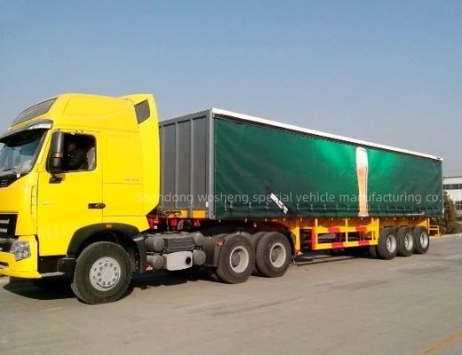 Wosheng 3 eixos 40ft 45ft PVC cortina de lonas Sider Semi-trailer com suspensão de ar