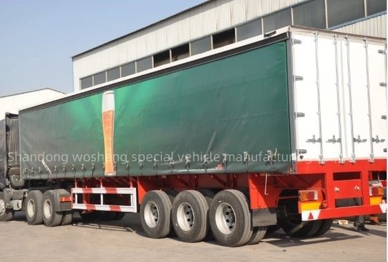 Wosheng 3 eixos 40ft 45ft PVC cortina de lonas Sider Semi-trailer com suspensão de ar