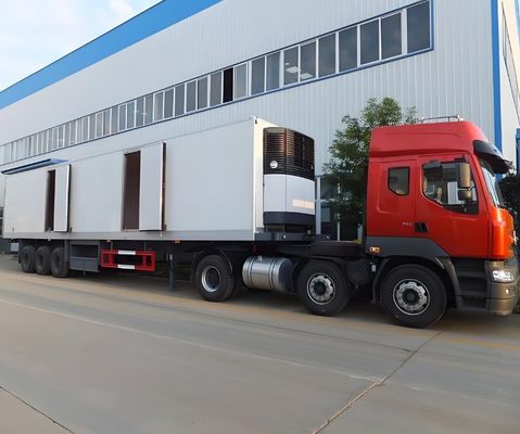 Cor personalizada Wosheng 3 eixo 20 40 45 53 Ft congelador frigorífico Van Semi-trailer