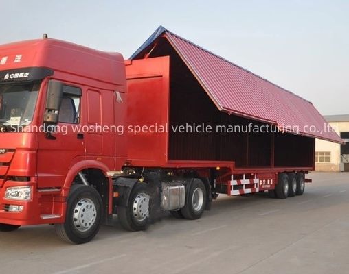 Wosheng 3 eixo 30/40ton Logística Van Semi-reboque com caixa Wingvan Voador