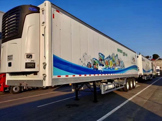 Caixa de aço de semi-reboque refrigerado de 3 eixos para transporte de carga