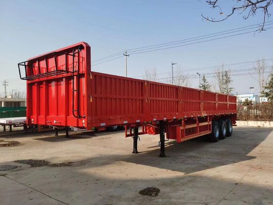Material de aço 40 toneladas Tipo de vedação Carga plana Caminhão de caminhão Tailer Parede lateral Semi-reboque