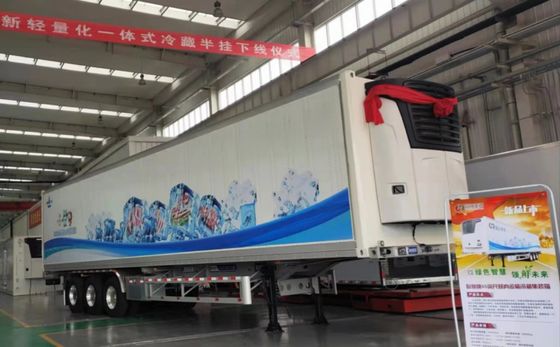 Caixa de aço de semi-reboque refrigerado de 3 eixos para transporte de carga