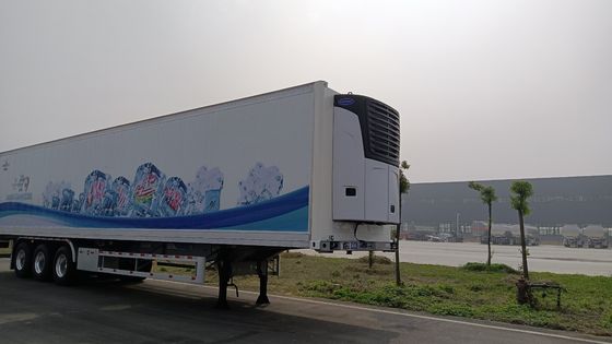 Caixa de aço de semi-reboque refrigerado de 3 eixos para transporte de carga