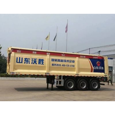 3 eixos 60tons Trailers de descarga com suspensão mecânica e correia transportadora