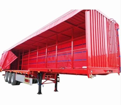 Semi-reboque de cortina lateral de eixo 3 Wosheng sob medida com sistema de travagem WABCO de dupla linha