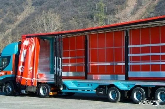 Semi-reboque de cortina lateral de eixo 3 Wosheng sob medida com sistema de travagem WABCO de dupla linha