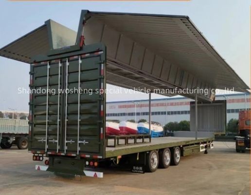 Pedido do cliente 3 eixo ala aberta Van semi-reboque de parede com 12 unidades 12R22.5 Pneus